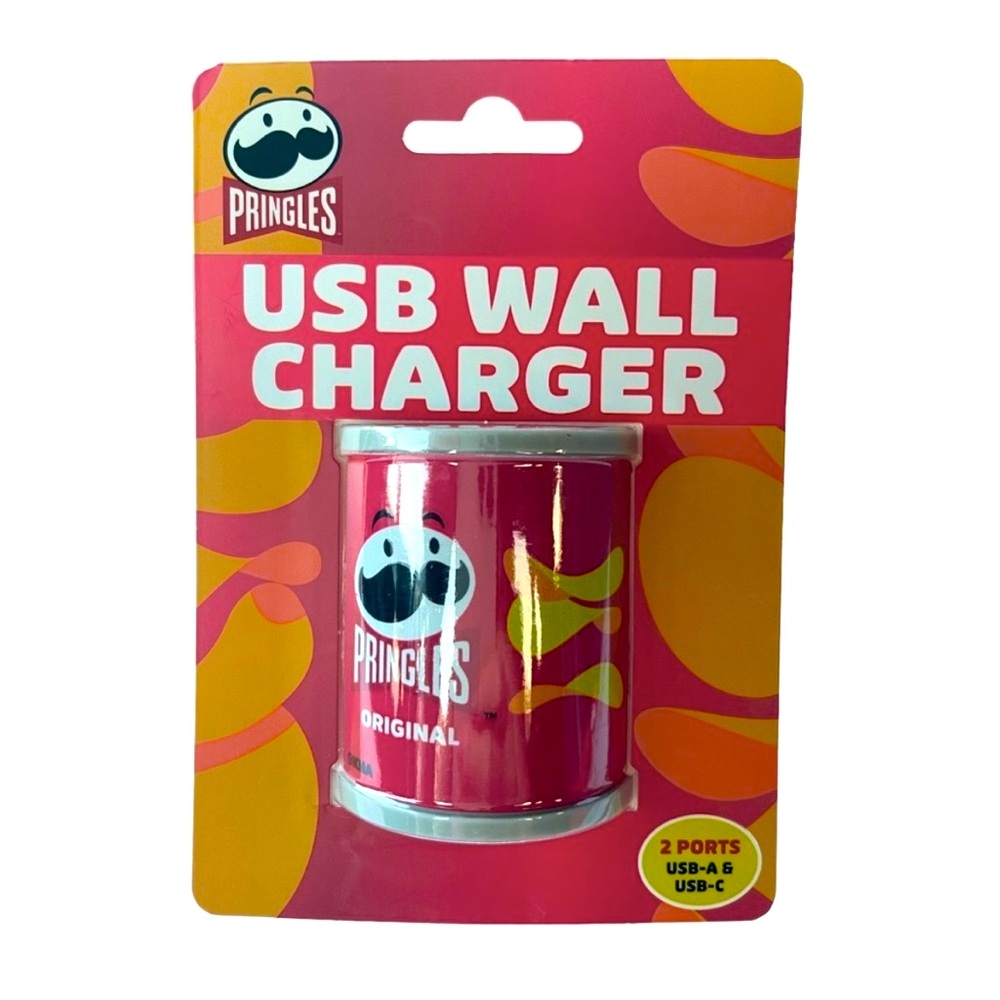 Target Pringles Dual Port USB Wall Charger USB-A USB-C 2-Port Folding Plug